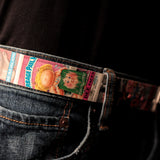 Garbage Pail Kids Card Belt on Blue Jeans