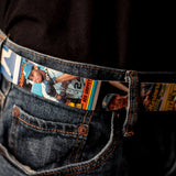 Ken Griffey Jr. Baseball Card Belt on Blue Jeans