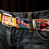 Ken Griffey Jr. Baseball Card Belt on Blue Jeans