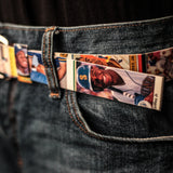 Ken Griffey Jr. Baseball Card Belt on Blue Jeans
