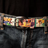 Magic Johnson On A Los Angeles Lakers Basketball Card Belt