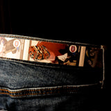 Hockey Goalies Hockey Card Belt on Blue Jeans