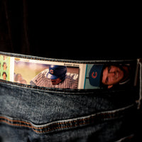 Sammy Sosa Card On A Chicago Cubs Baseball Card Belt