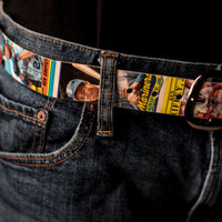 Ken Griffey Jr. Baseball Card Belt on Blue Jeans